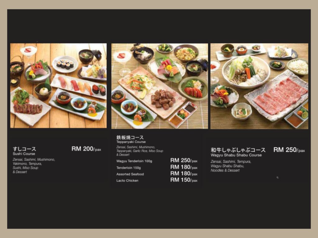 Course Menu Rakuzen