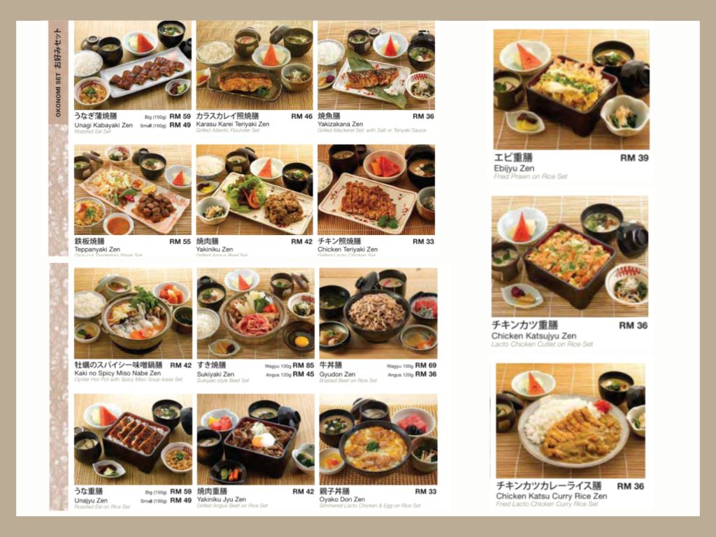 Okonomi Set Menu Rakuzen