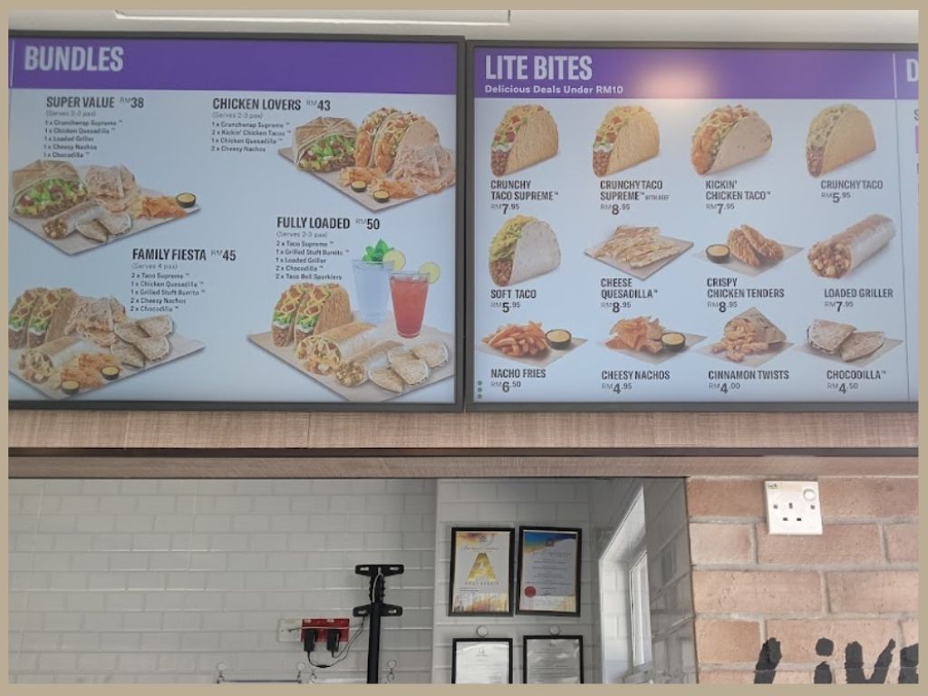 Menu Bundles & Lite Bites Taco Bell Malaysia