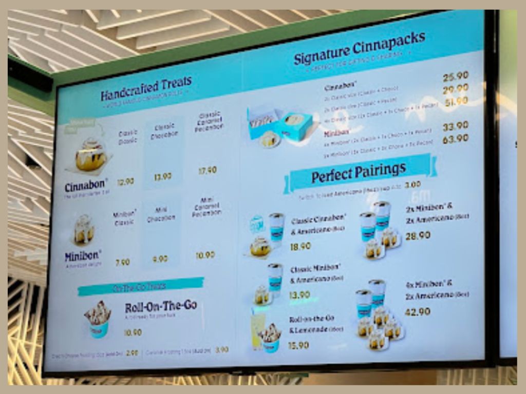 Menu Cinnabon Malaysia