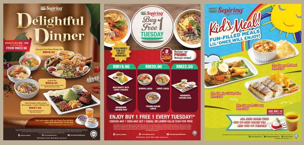 Promosi menu di Sepiring Malaysia