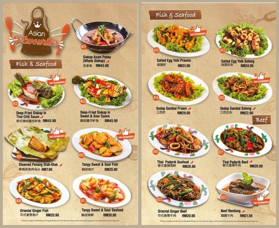 Sedap Corner Menu Malaysia Asian Favourite