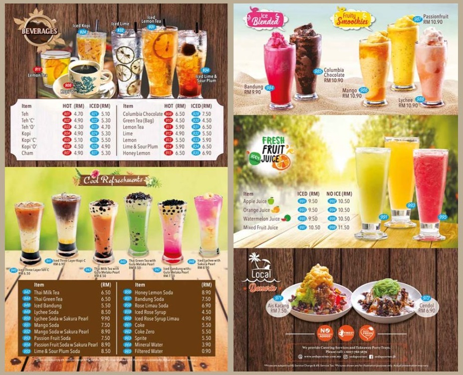 Sedap Corner Menu Malaysia Beverages