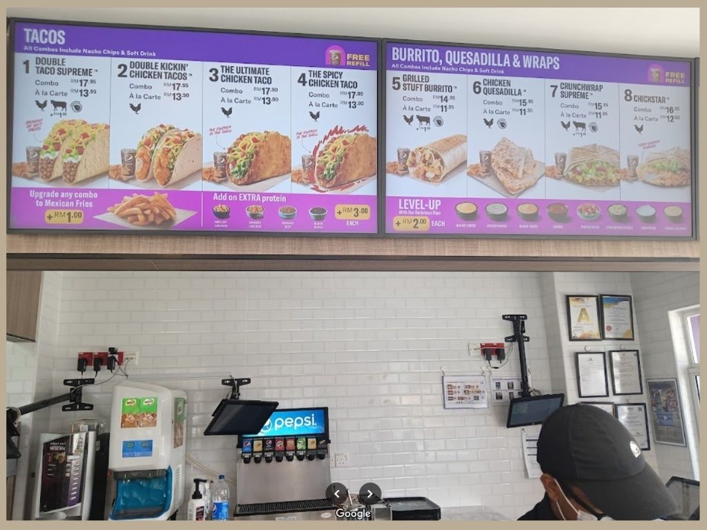 Senarai menu taco bell malaysia